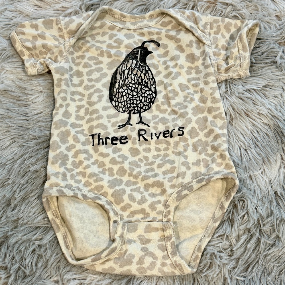 Rabbit Skins Cream Animal Print Kids Bodysuit